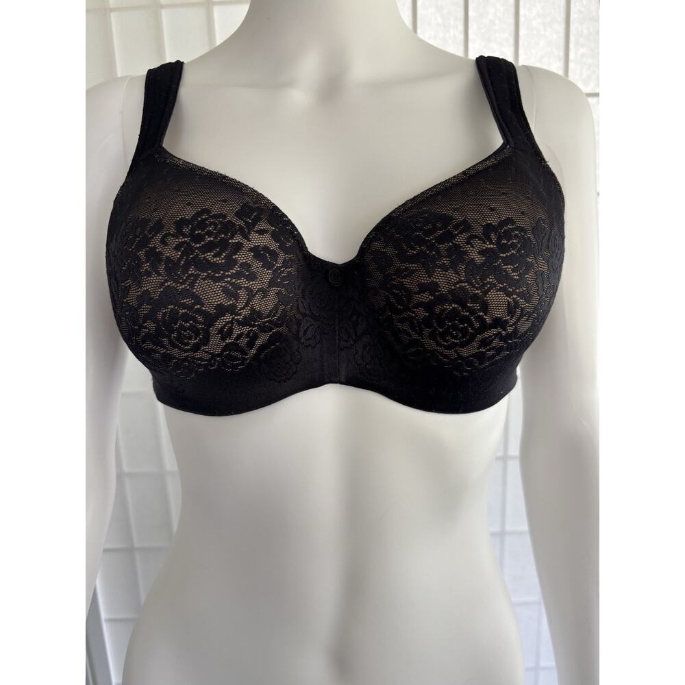 Soma Stunning Support 34D Black Lace Underwire Bra Nude Lined Full Coverage